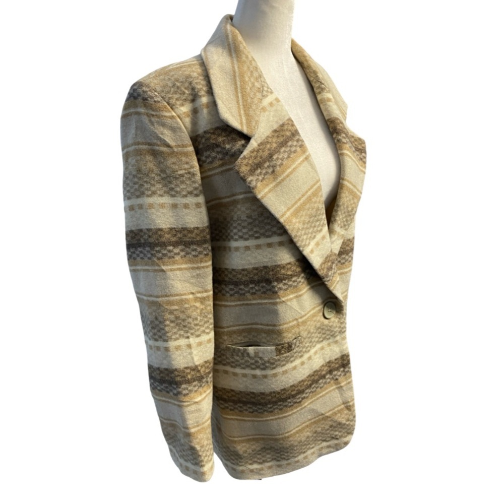 Braetan Vintage Wool Blend Neutral
Tone Single Button Blazer Size Small Pit 21 - Picture 6 of 14